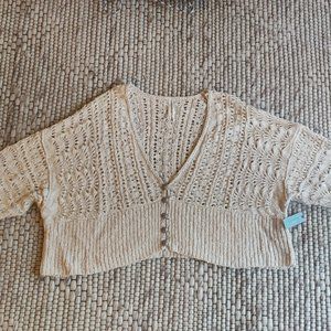 Anthropologie Cardigan Ivory Cream 2X Plus Size
